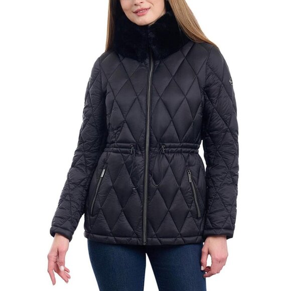 MICHAEL KORS Women's Quilted Faux-Fur-Collar Anorak Puffer Coat - Picture 1 of 8